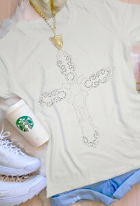 Camiseta Feminina - Strass Cruz